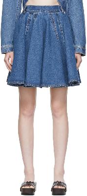 ALAÏA Blue Skater Midi Skirt