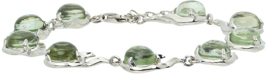 Alan Crocetti Silver & Green Spark Bracelet