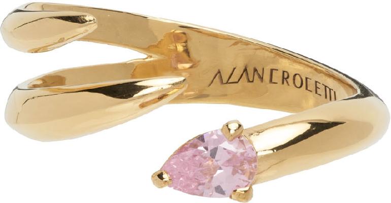 Alan Crocetti SSENSE Exclusive Gold & Pink Shard Ring
