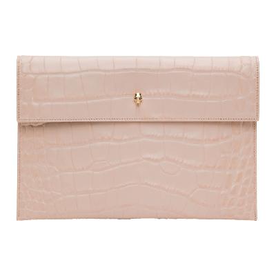 Alexander McQueen Pink Croc-Embossed Pouch