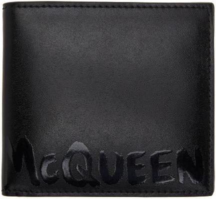 Alexander McQueen Black Graffiti Bifold Wallet