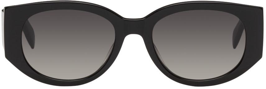 Alexander McQueen Black & White Graffiti Round Sunglasses
