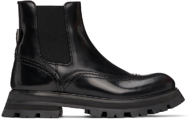 Alexander McQueen Black Brogue Boots