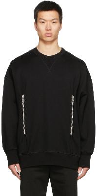 Alexander McQueen Black Zip Detail Sweatshirt