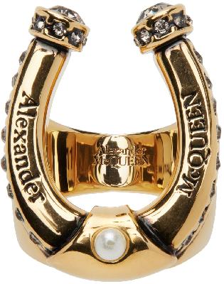 Alexander McQueen Gold Horse Shoe Ring