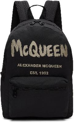 Alexander McQueen Black McQueen Graffiti Metropolitan Backpack