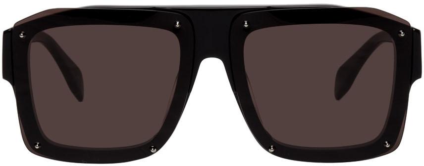 Alexander McQueen Black Square Stud Sunglasses