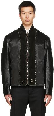 Alexander McQueen Black Leather Zip Jacket