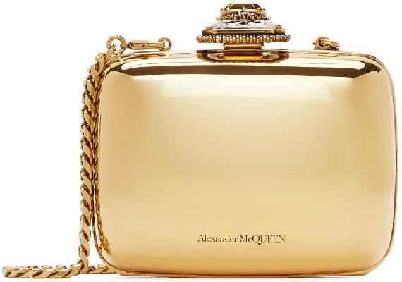 Alexander McQueen Gold Mini Clutch