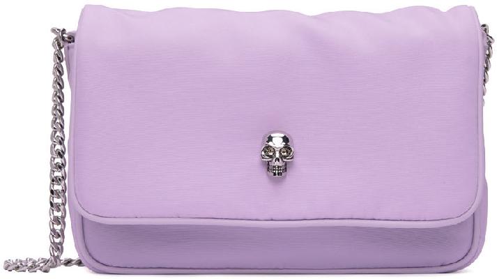 Alexander McQueen Purple Small Skull Shoulder Bag