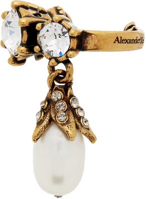 Alexander McQueen Gold Jewelled Mini Single Ear Cuff