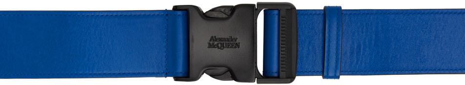 Alexander McQueen Blue Tuck Buckle Belt