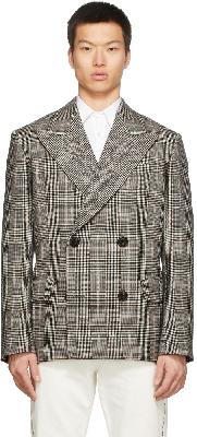Alexander McQueen Black & White Checkered Blazer