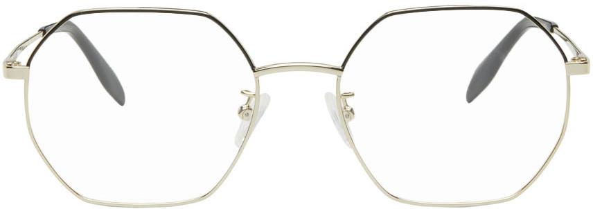 Alexander McQueen Gold Geometrical/Directional Optical Glasses