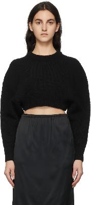 Alexander McQueen Black Cropped Cocoon Sleeve Sweater