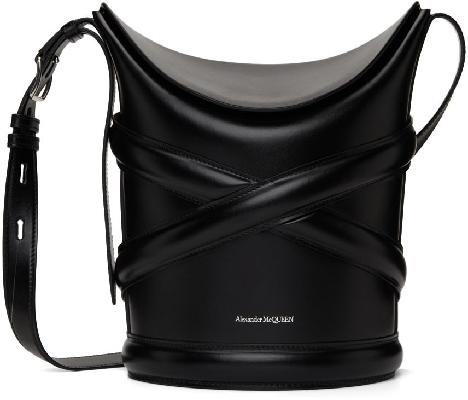 Alexander McQueen Black 'The Curve' Bucket Bag