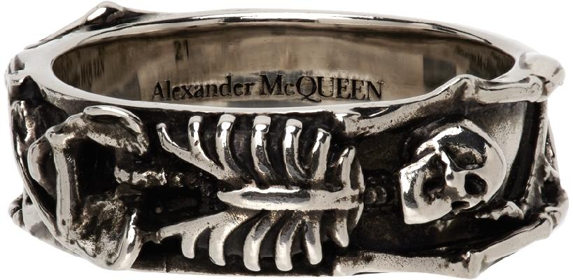 Alexander McQueen Silver Dancing Skeleton Ring