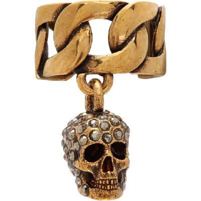 Alexander McQueen Gold Chain & Skull Ear Cuff