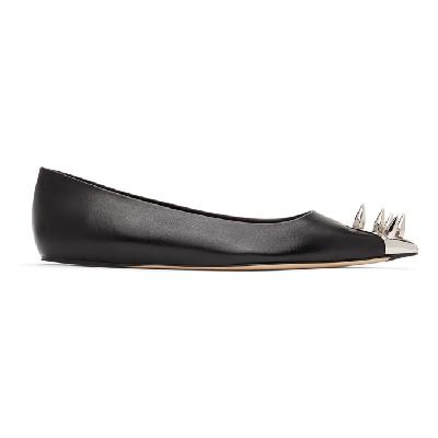 Alexander McQueen Black Spike Toe Ballerina Flats