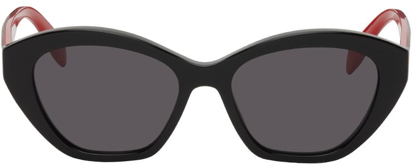 Alexander McQueen Black & Red Cat-Eye Sunglasses