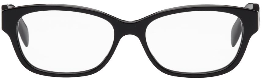 Alexander McQueen Black Rectangular Optical Glasses