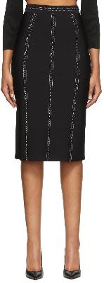 Alexander McQueen Black Contrast Stitch Midi Skirt