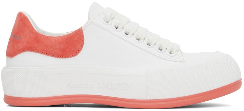 Alexander McQueen White & Pink Plimsoll Sneakers