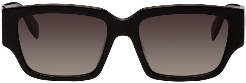Alexander McQueen Black Rectangular Sunglasses