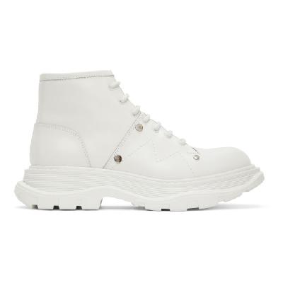 Alexander McQueen Off-White Tread Lace-Up Boots