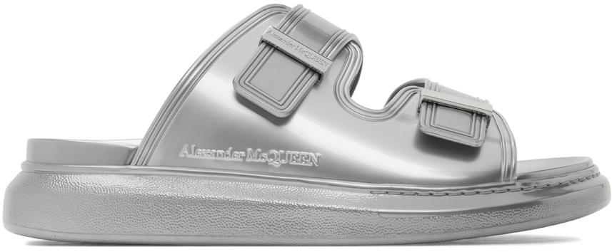 Alexander McQueen Silver Rubber Sandals