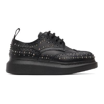 Alexander McQueen Black Leather Stud Brogues