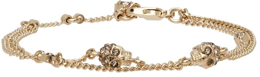 Alexander McQueen Gold Skull Bracelet