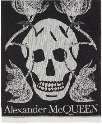 Alexander McQueen Black Reversible Skull Scarf