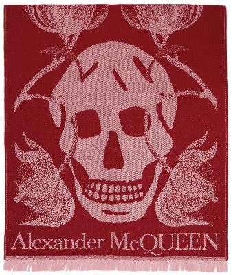Alexander McQueen Reversible Red Oversize Skull Scarf