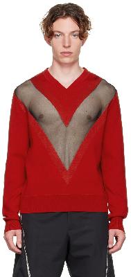 Alexander McQueen Red Wool Sweater