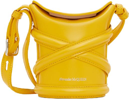 Alexander McQueen Yellow Mini 'The Curve' Shoulder Bag