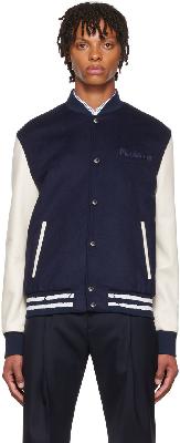 Alexander McQueen Navy Wool Varsity Jacket