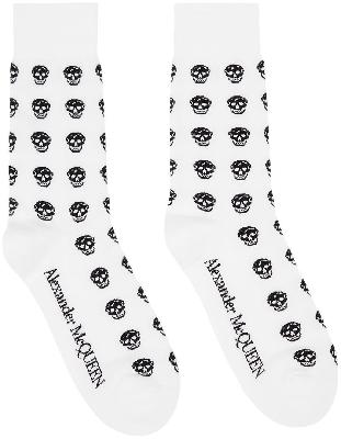 Alexander McQueen White & Black Skull Socks