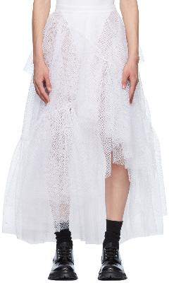Alexander McQueen White Nylon Midi Skirt
