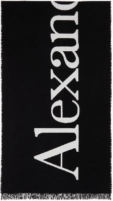 Alexander McQueen Black Logo Scarf