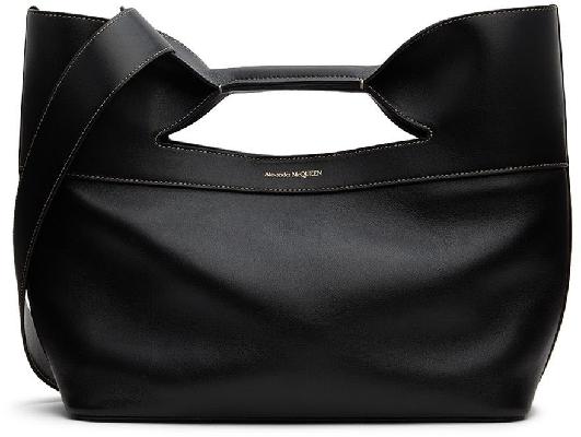 Alexander McQueen Black Small Bow Top Handle Bag