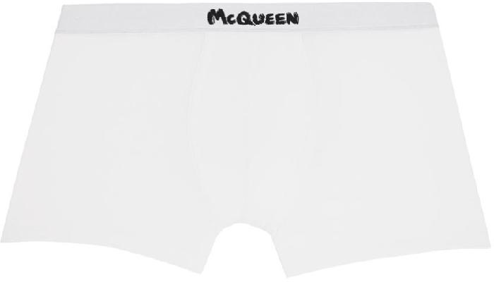 Alexander McQueen White Graffiti Boxers