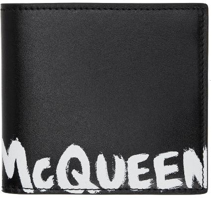 Alexander McQueen Black & White Graffiti Bifold Wallet