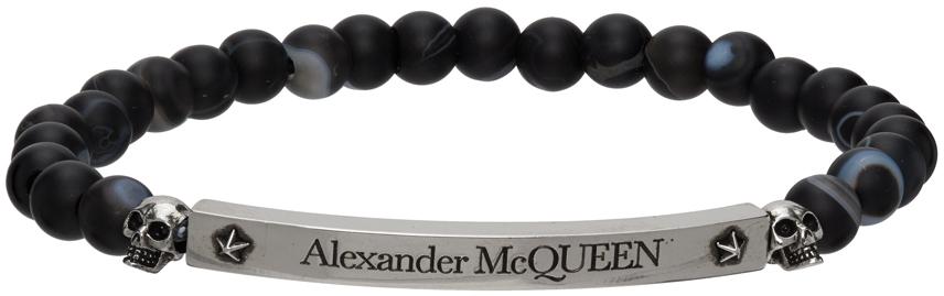 Alexander McQueen Black Agate Beaded Bracelet