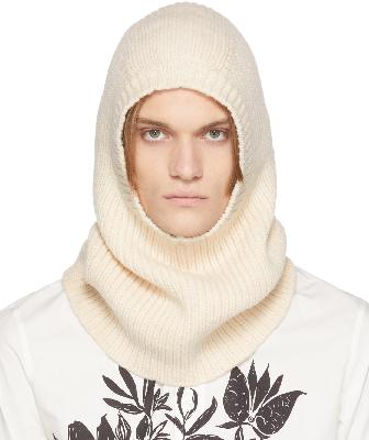 Alexander McQueen Off-White Rib Knit Hood