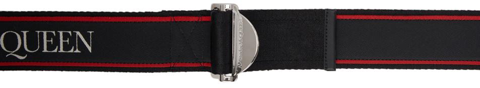 Alexander McQueen Black & Red Selvedge Logo Belt