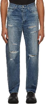 AMBUSH Blue Damaged Denim Jeans