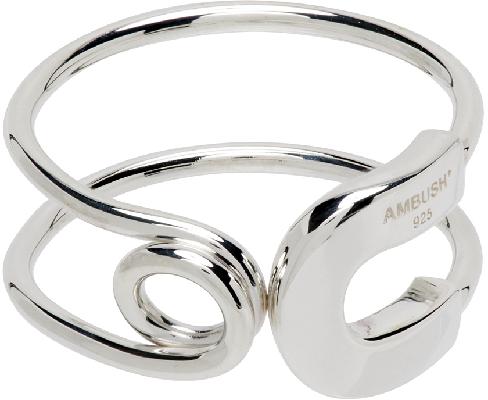 AMBUSH Silver Safety Pin Ring
