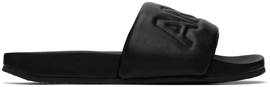 AMBUSH Black Quilted Logo Sandals