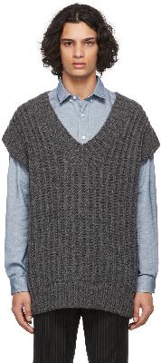 AMI Alexandre Mattiussi Grey Hand Knitted Oversize Sweater